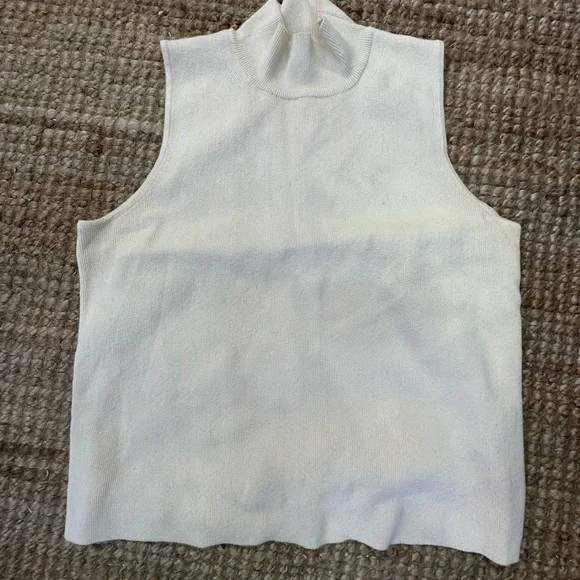 Sleeveless Mock-Neck Sweater - 100% cotton - Picture 1 of 4